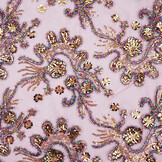 Mesh Embroidered Sequins Ishani Aubergine