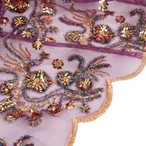 Mesh Geborduurd Pailletten Ishani Aubergine