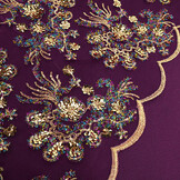 Mesh Geborduurd Pailletten Ishani Aubergine
