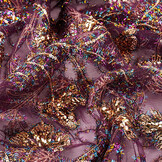 Mesh Embroidered Sequins Maharani Aubergine