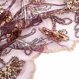 Mesh Embroidered Sequins Maharani Aubergine
