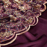 Mesh Embroidered Sequins Maharani Aubergine