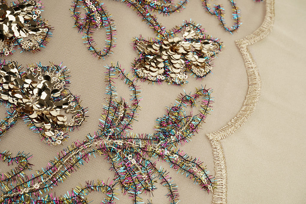 Mesh Embroidered Sequins Maharani Light Mauve