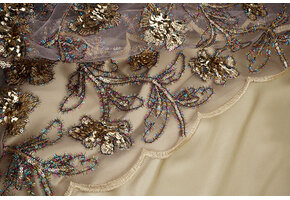 Netz Bestickt Pailletten Maharani Hell Mauve