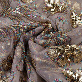 Netz Bestickt Pailletten Maharani Hell Mauve
