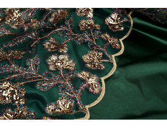 Mesh Geborduurd Pailletten Maharani Groen