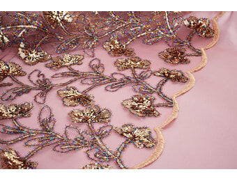Mesh Geborduurd Pailletten Maharani Roze