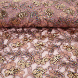 Mesh Embroidered Sequins Maharani Pink