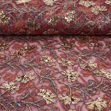 Netz Bestickt Pailletten Maharani Bordeaux