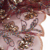 Mesh Geborduurd Pailletten Maharani Bordeaux