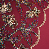 Mesh Geborduurd Pailletten Maharani Bordeaux