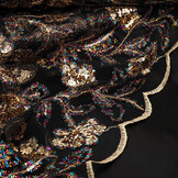 Mesh Geborduurd Pailletten Maharani Zwart