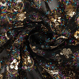 Mesh Embroidered Sequins Ishani Black