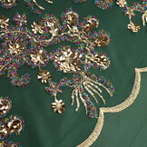 Mesh Geborduurd Pailletten Ishani Groen
