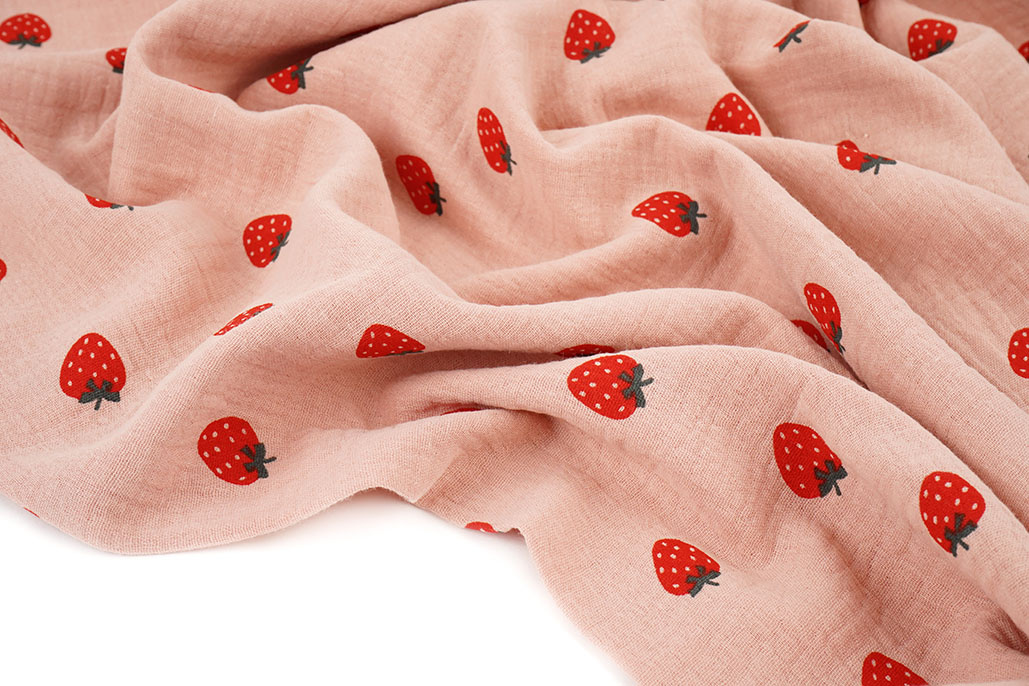 Double Gauze Strawberry Old Pink
