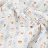 Baumwoll Musselin Little Teddy Stripes