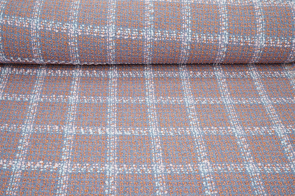 Woven Woolen Fabric Check Sorella Coral