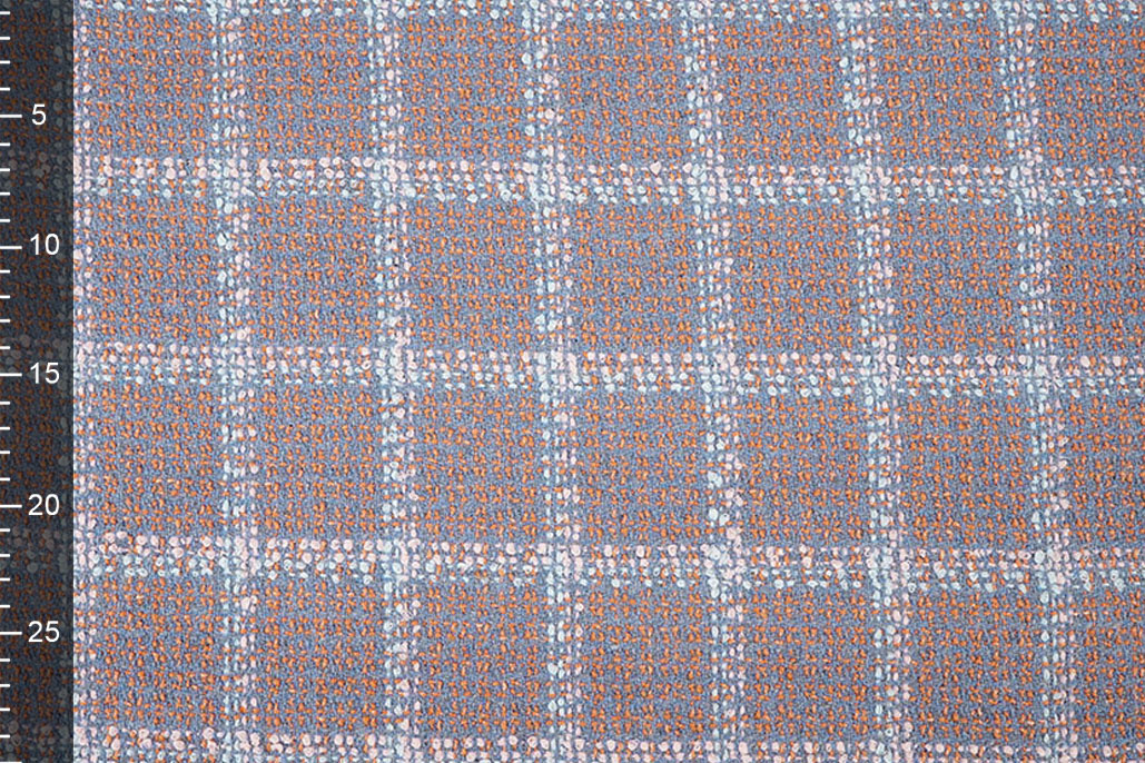 Woven Woolen Fabric Check Sorella Coral