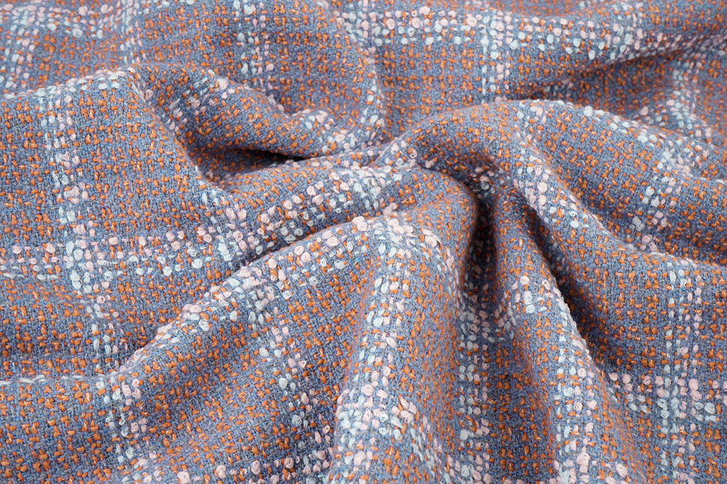 Woven Woolen Fabric Check Sorella Coral