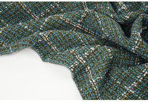 Woven Woolen Fabric Check Ravella Aqua