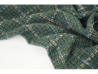 Woven Woolen Fabric Check Ravella Aqua
