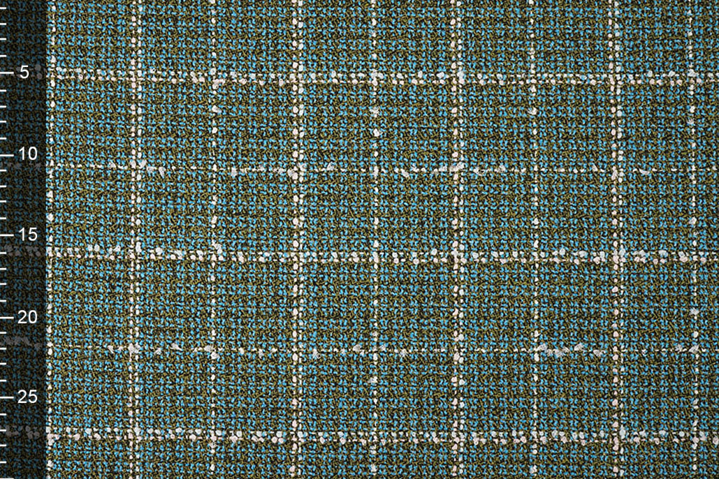 Woven Woolen Fabric Check Ravella Aqua
