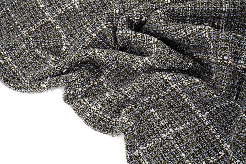 Woven Woolen Fabric Check Ravella Lilac