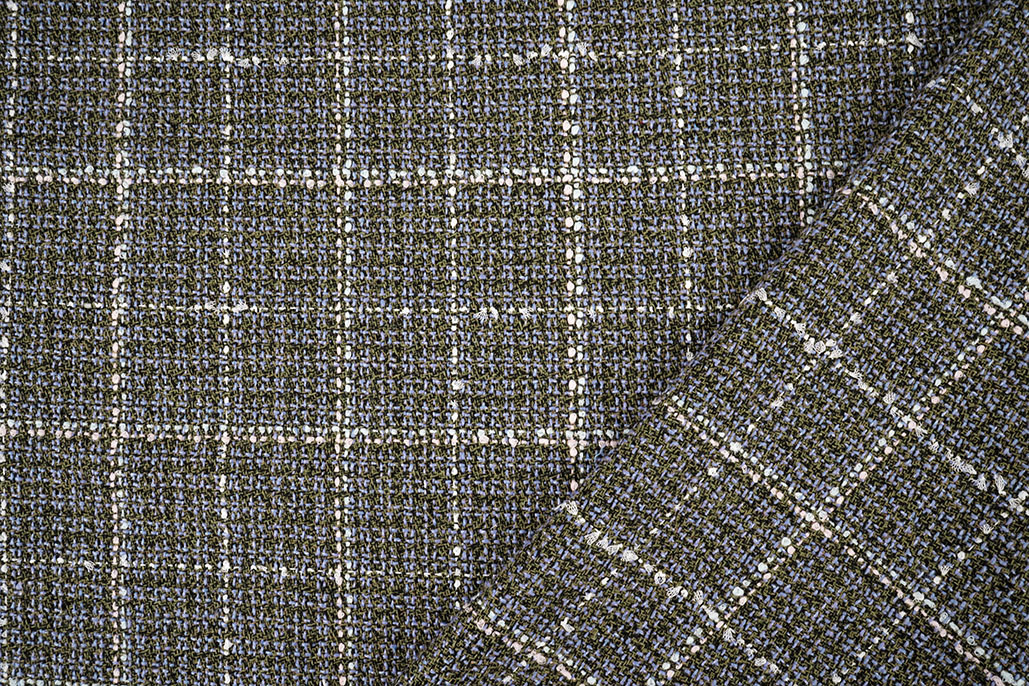 Woven Woolen Fabric Check Ravella Lilac