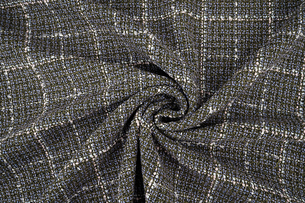 Woven Woolen Fabric Check Ravella Lilac