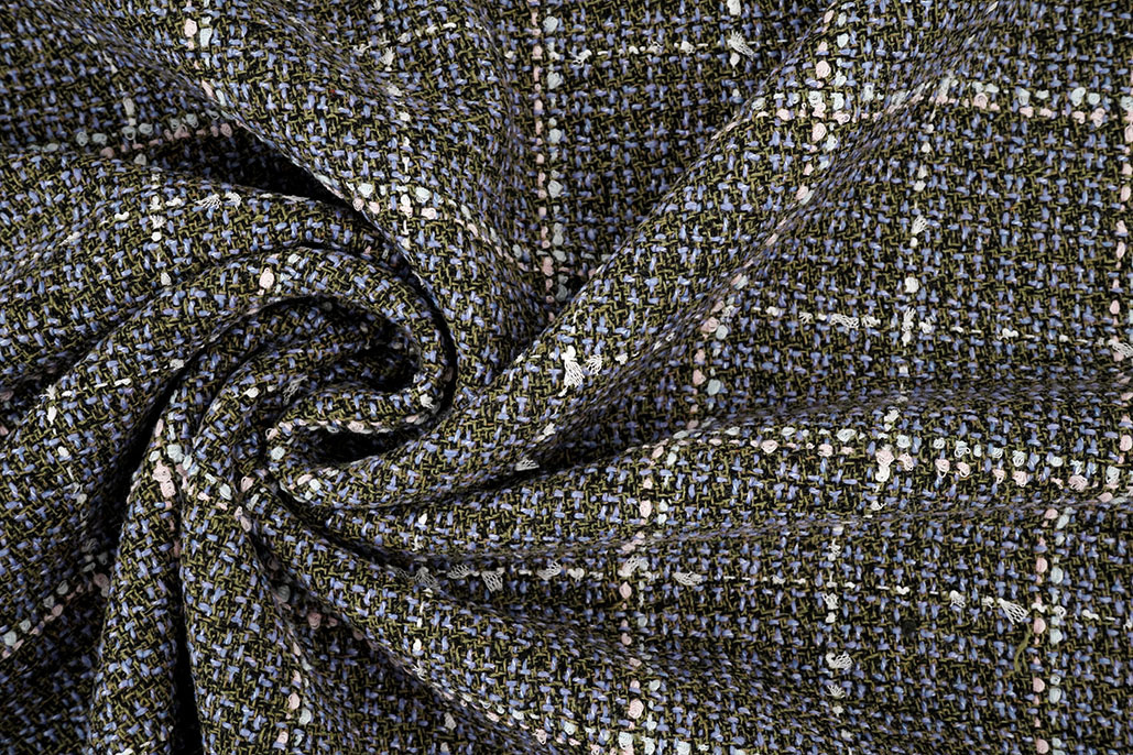 Woven Woolen Fabric Check Ravella Lilac