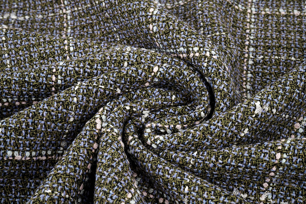 Woven Woolen Fabric Check Ravella Lilac