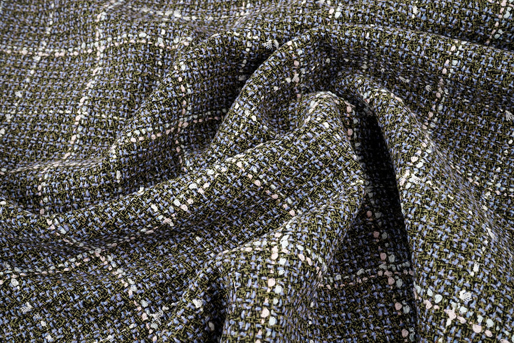 Woven Woolen Fabric Check Ravella Lilac