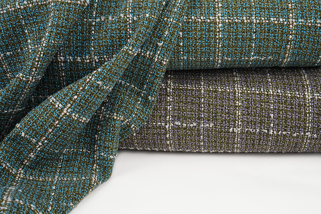 Woven Woolen Fabric Check Ravella Aqua