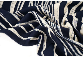 Fijne Crêpe Novara Marine Blauw
