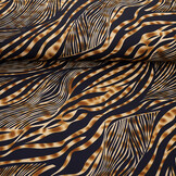 Fine Crêpe Zebora Navy - Brown