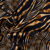 Fine Crêpe Zebora Navy - Brown