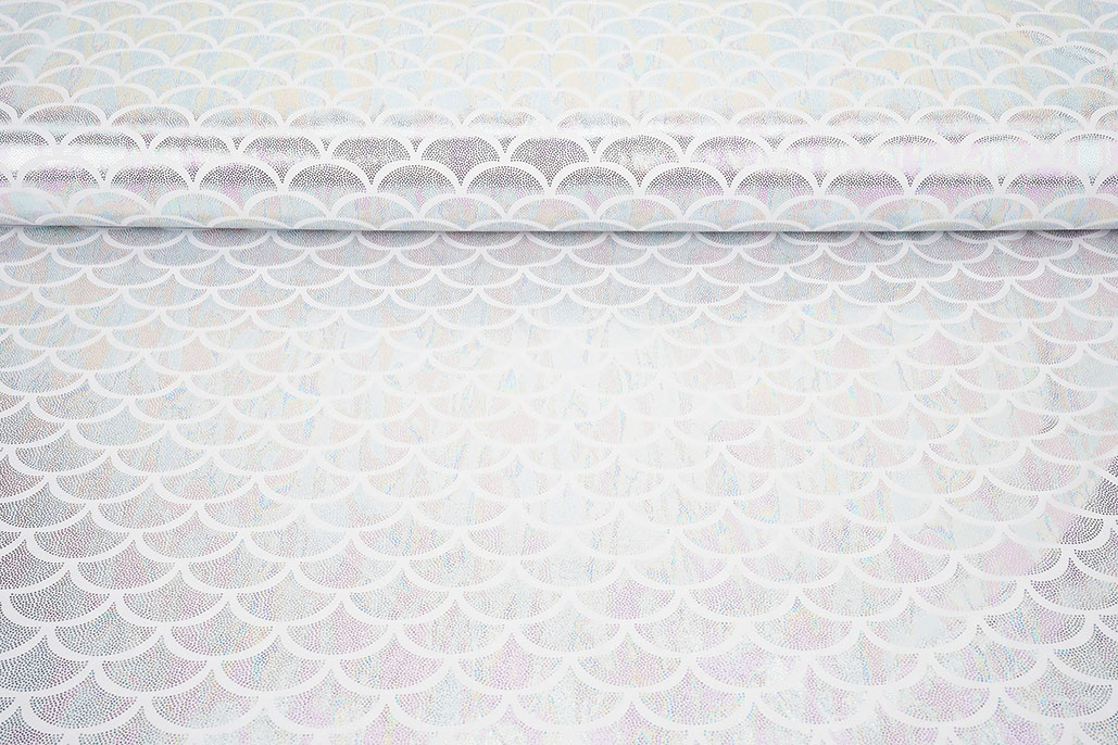 Lamé Mermaid Fantasy Pearlescent on White