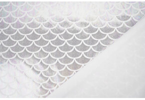 Lamé Mermaid Fantasy Parelmoer op Wit