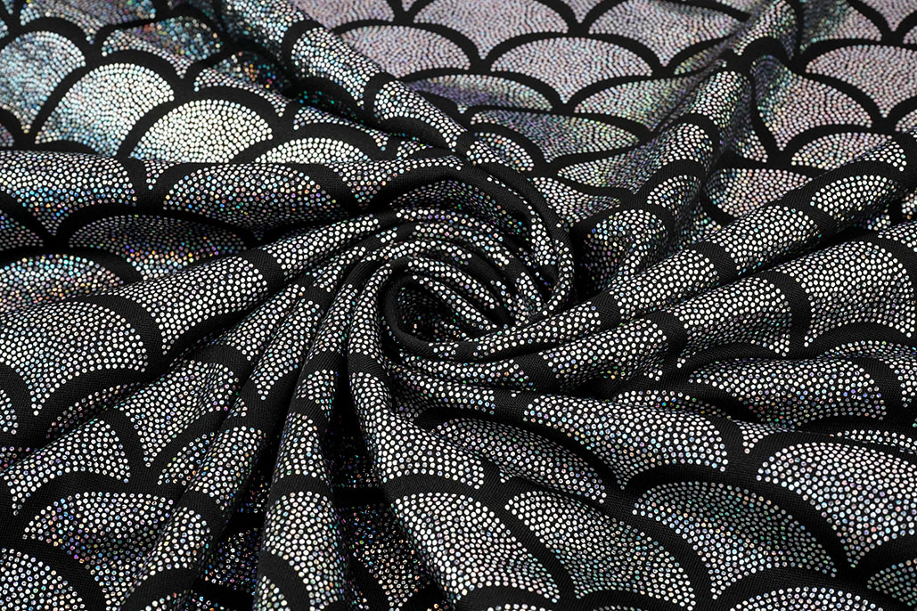 Lamé Mermaid Fantasy Silver on Black