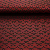 Lamé Mermaid Fantasy Red on Black
