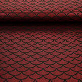 Lamé Mermaid Fantasy Rood op Zwart
