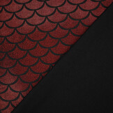 Lamé Mermaid Fantasy Red on Black