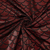 Lamé Mermaid Fantasy Red on Black