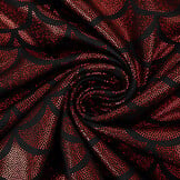 Lamé Mermaid Fantasy Rot auf Schwarz