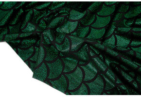 Lamé Mermaid Fantasy Green on Black