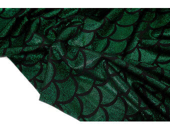 Lamé Mermaid Fantasy Green on Black