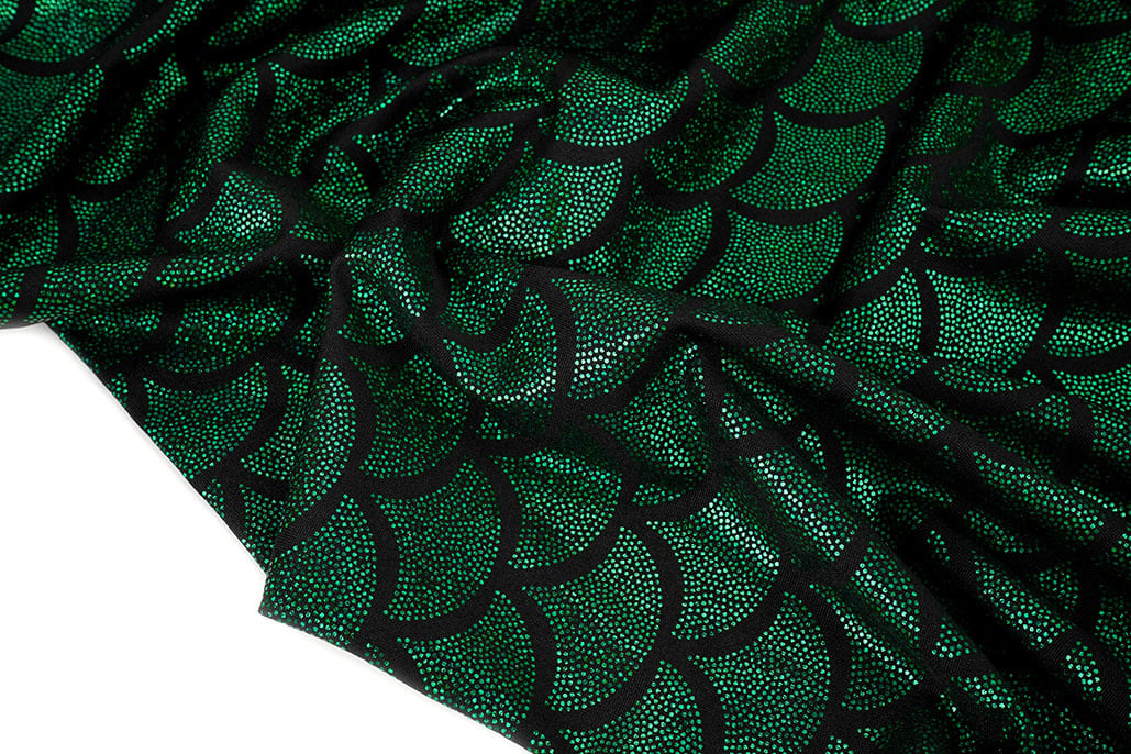 Lamé Mermaid Fantasy Groen op Zwart
