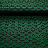 Lamé Mermaid Fantasy Grün auf Schwarz