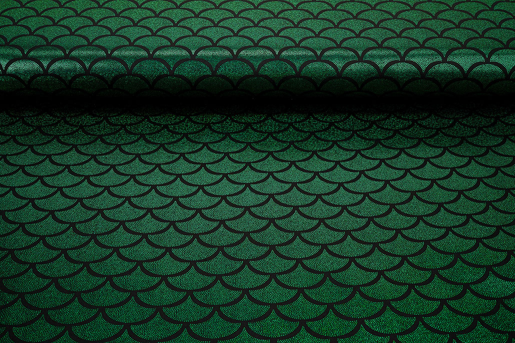 Lamé Mermaid Fantasy Green on Black