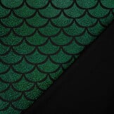 Lamé Mermaid Fantasy Grün auf Schwarz